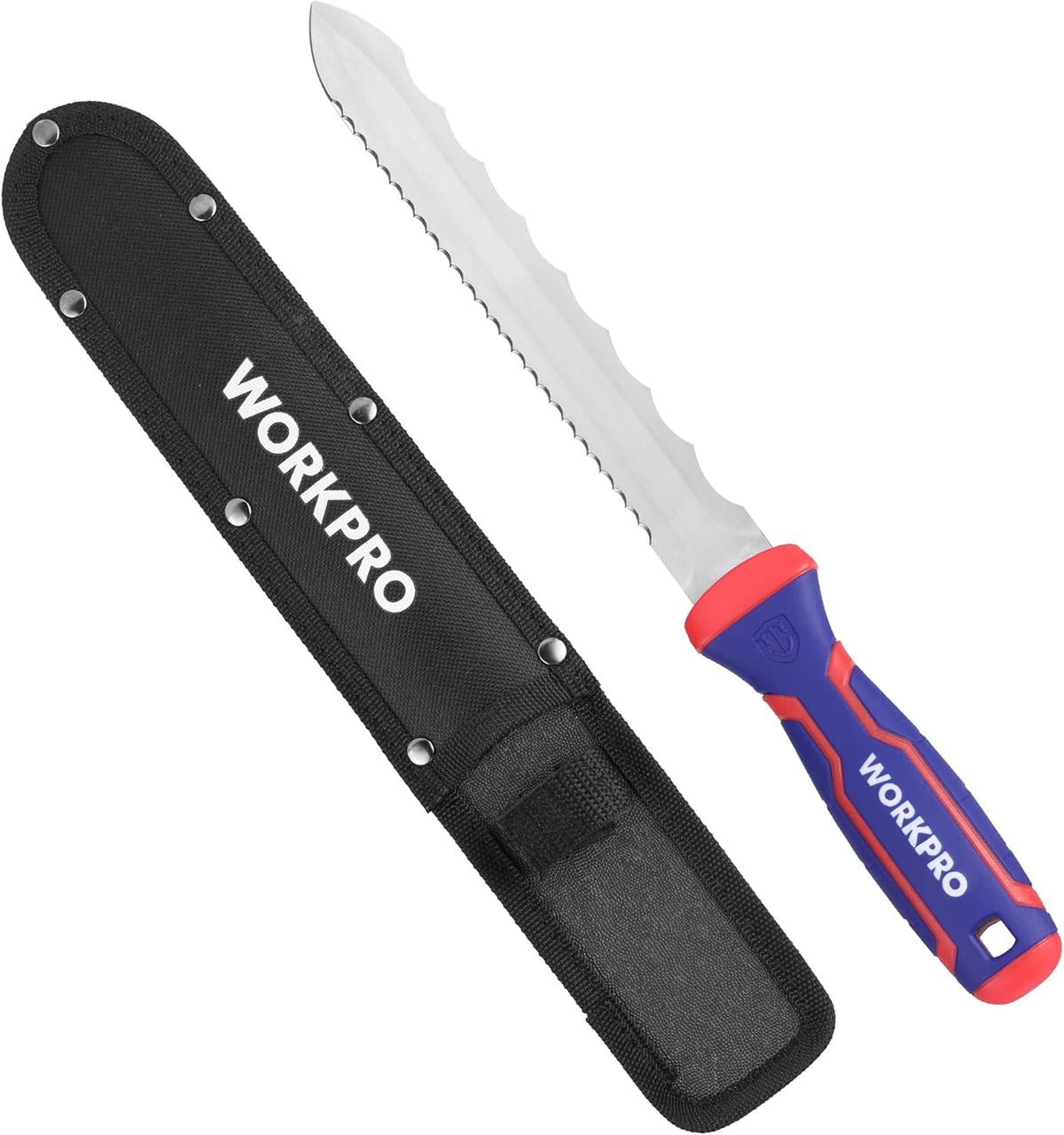 8-Inch Insulation Knife, Stainless Steel Blade Insulation Cutter | Double Side Serrated Sharp Duct Knife, for Heat Material Foam, Rockwool, Styrofoam, Sod Cutter Garden Knife for Lawn Repair