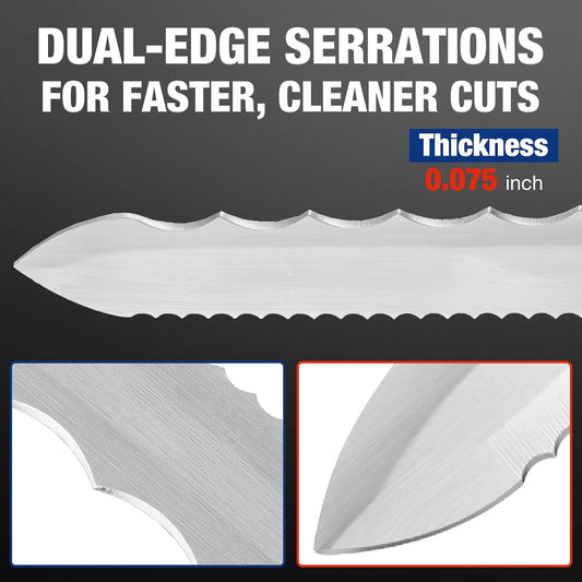8-Inch Insulation Knife, Stainless Steel Blade Insulation Cutter | Double Side Serrated Sharp Duct Knife, for Heat Material Foam, Rockwool, Styrofoam, Sod Cutter Garden Knife for Lawn Repair