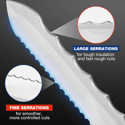 8-Inch Insulation Knife, Stainless Steel Blade Insulation Cutter | Double Side Serrated Sharp Duct Knife, for Heat Material Foam, Rockwool, Styrofoam, Sod Cutter Garden Knife for Lawn Repair