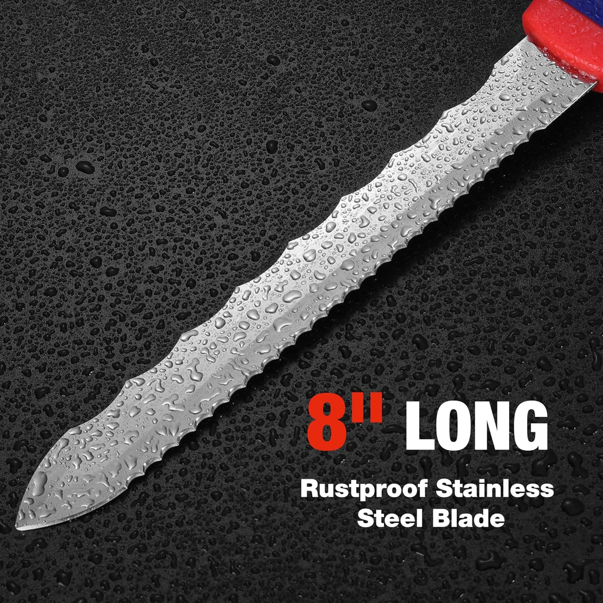 8-Inch Insulation Knife, Stainless Steel Blade Insulation Cutter | Double Side Serrated Sharp Duct Knife, for Heat Material Foam, Rockwool, Styrofoam, Sod Cutter Garden Knife for Lawn Repair