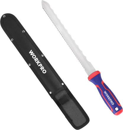 8-Inch Insulation Knife, Stainless Steel Blade Insulation Cutter | Double Side Serrated Sharp Duct Knife, for Heat Material Foam, Rockwool, Styrofoam, Sod Cutter Garden Knife for Lawn Repair