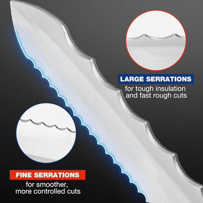 8-Inch Insulation Knife, Stainless Steel Blade Insulation Cutter | Double Side Serrated Sharp Duct Knife, for Heat Material Foam, Rockwool, Styrofoam, Sod Cutter Garden Knife for Lawn Repair