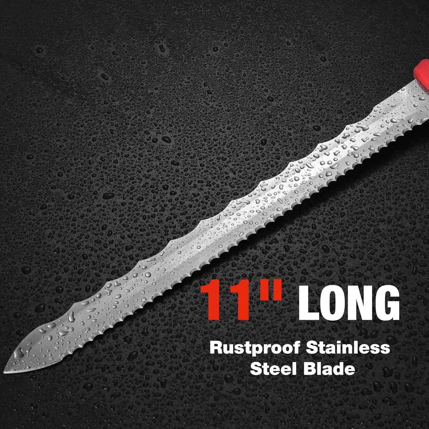 8-Inch Insulation Knife, Stainless Steel Blade Insulation Cutter | Double Side Serrated Sharp Duct Knife, for Heat Material Foam, Rockwool, Styrofoam, Sod Cutter Garden Knife for Lawn Repair