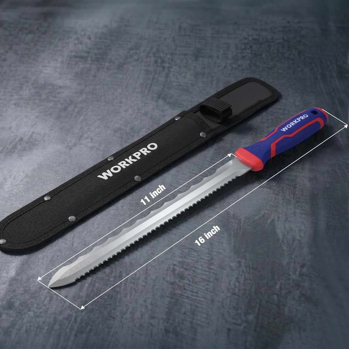 8-Inch Insulation Knife, Stainless Steel Blade Insulation Cutter | Double Side Serrated Sharp Duct Knife, for Heat Material Foam, Rockwool, Styrofoam, Sod Cutter Garden Knife for Lawn Repair