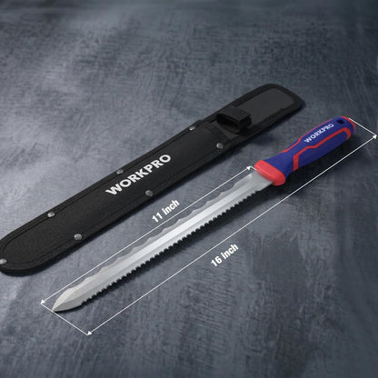 8-Inch Insulation Knife, Stainless Steel Blade Insulation Cutter | Double Side Serrated Sharp Duct Knife, for Heat Material Foam, Rockwool, Styrofoam, Sod Cutter Garden Knife for Lawn Repair