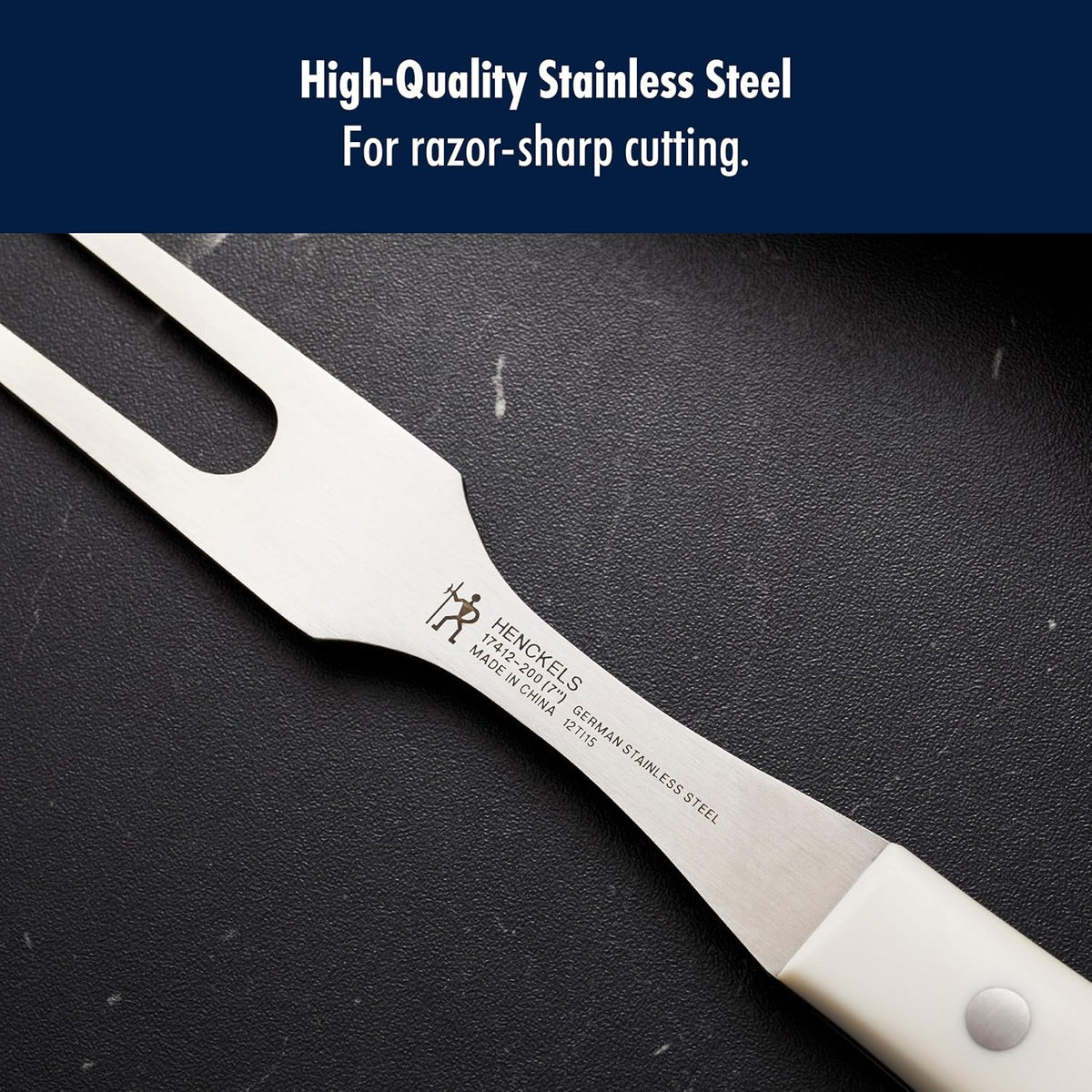 Forged Accent Razor-Sharp 2-pc Carving Knife Set, White Handle, German Engineered Informed by 100+ Years of Mastery