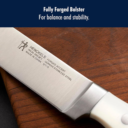 Forged Accent Razor-Sharp 2-pc Carving Knife Set, White Handle, German Engineered Informed by 100+ Years of Mastery