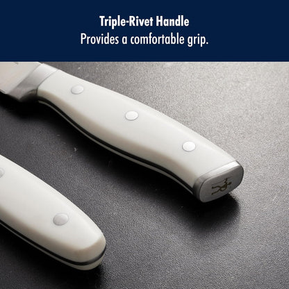 Forged Accent Razor-Sharp 2-pc Carving Knife Set, White Handle, German Engineered Informed by 100+ Years of Mastery