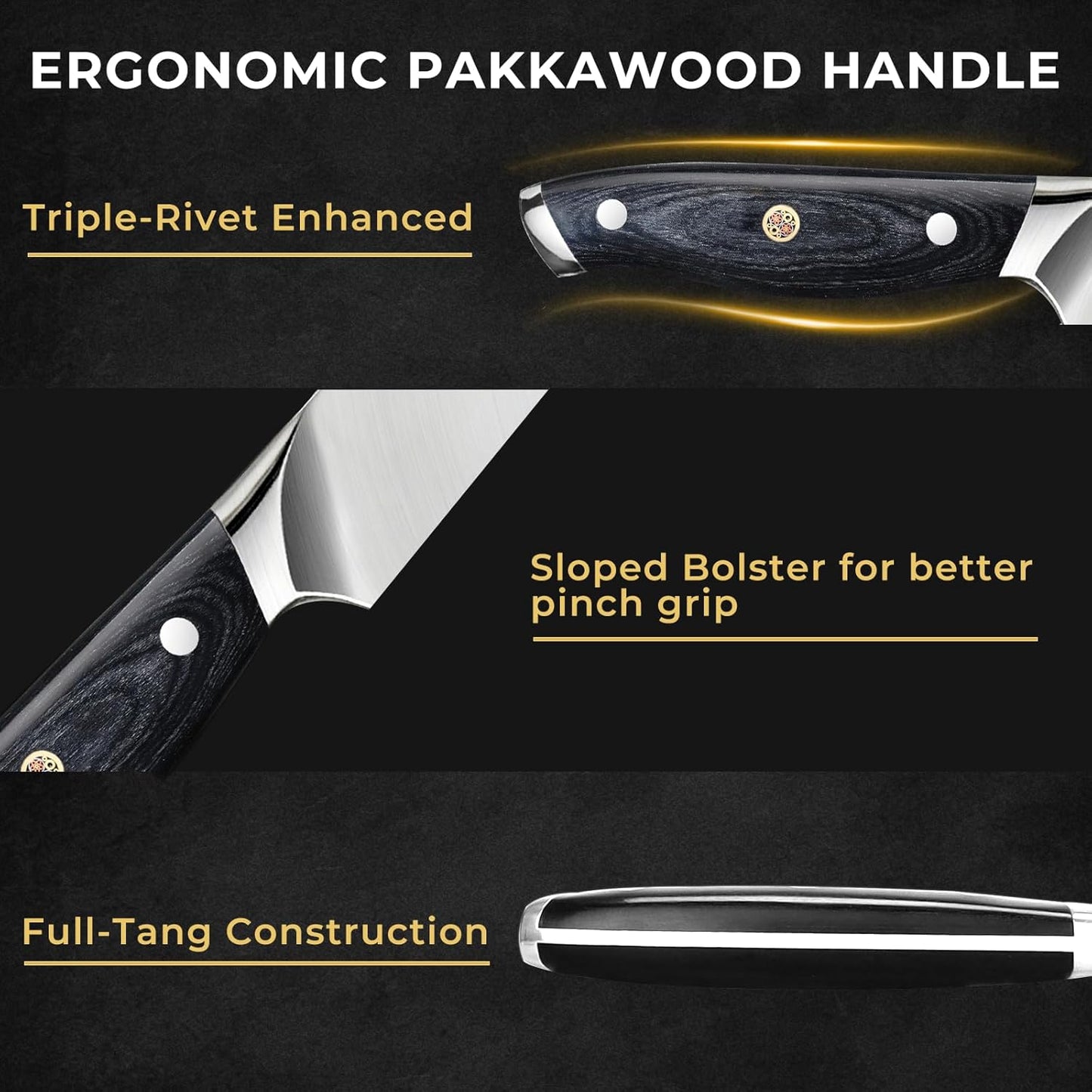 Brisket Knife, 12 Inch Carving Knife for Meat, Razor Sharp High Carbon Steel, Full Tang Ergonomic Pakkawood Handle Slicing Knives for Roast Beef, BBQ, Turkey, Grilling Gift for Men