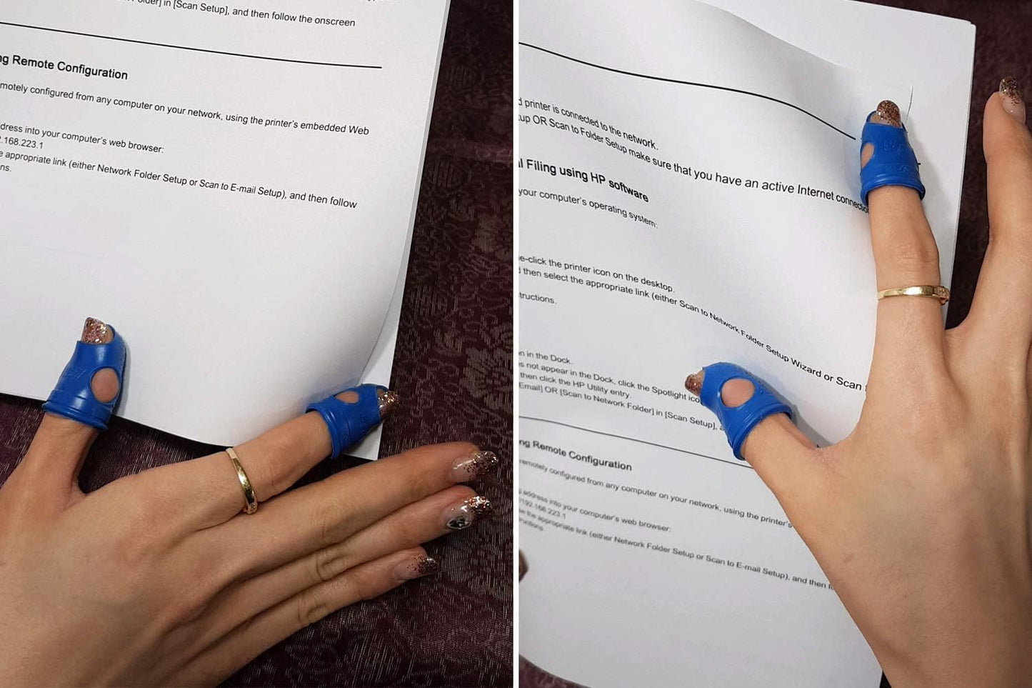 Rubber Fingers Tips Guard Anti Slip Rubbers pad Gel, Hand Finger Sleeves Protectors for Your Paperwork, Cutting and Office Supplies tasks, Silicone Timble (L)