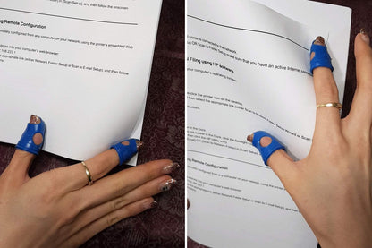 Rubber Fingers Tips Guard Anti Slip Rubbers pad Gel, Hand Finger Sleeves Protectors for Your Paperwork, Cutting and Office Supplies tasks, Silicone Timble (L)