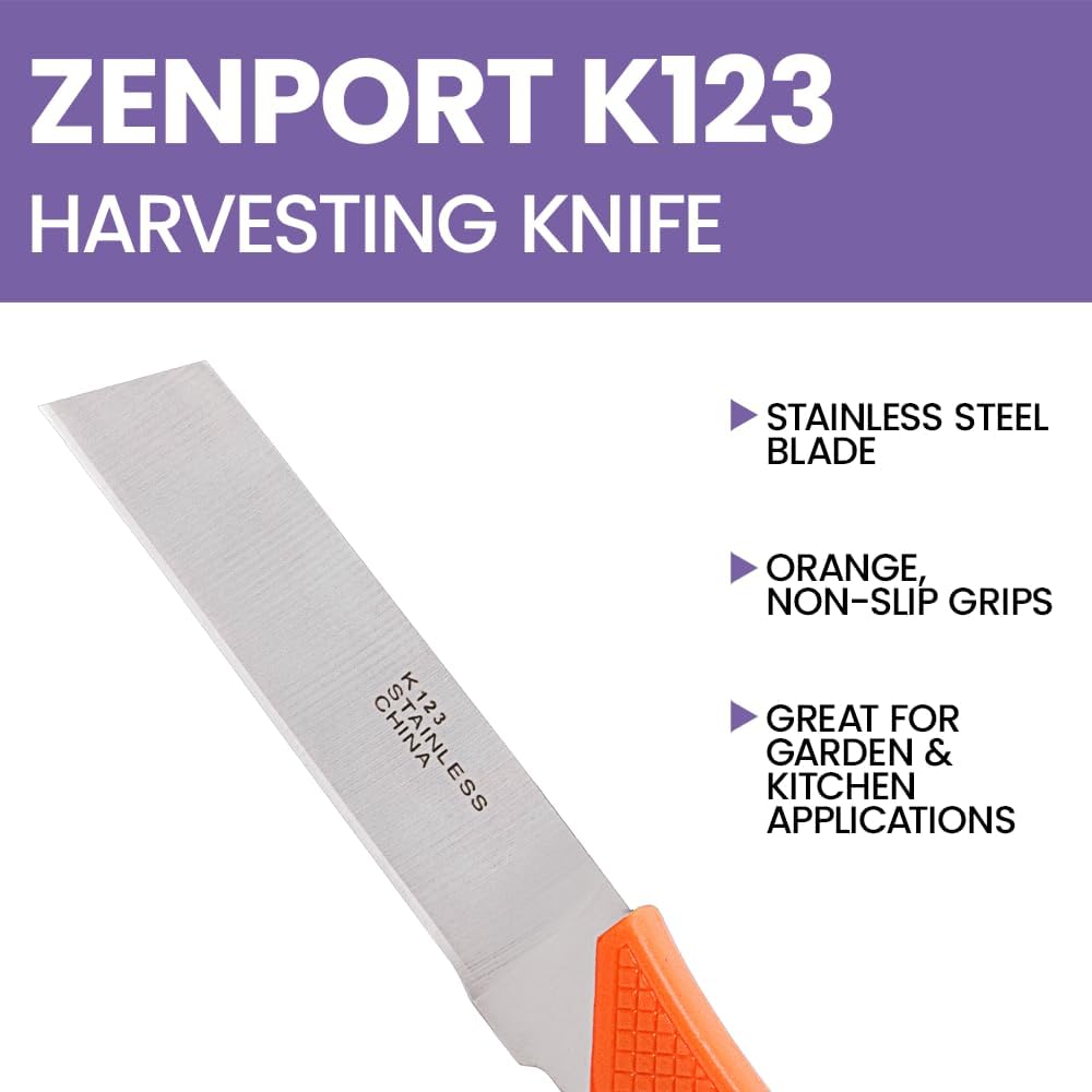 K123 Food Processing Knife, Seed Potato, 3.75-Inch Stainless Steel Blade, Orange