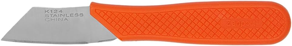 K123 Food Processing Knife, Seed Potato, 3.75-Inch Stainless Steel Blade, Orange