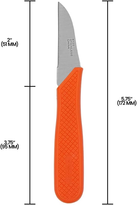 K123 Food Processing Knife, Seed Potato, 3.75-Inch Stainless Steel Blade, Orange