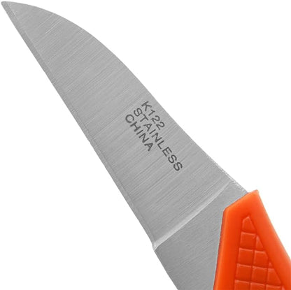 K123 Food Processing Knife, Seed Potato, 3.75-Inch Stainless Steel Blade, Orange