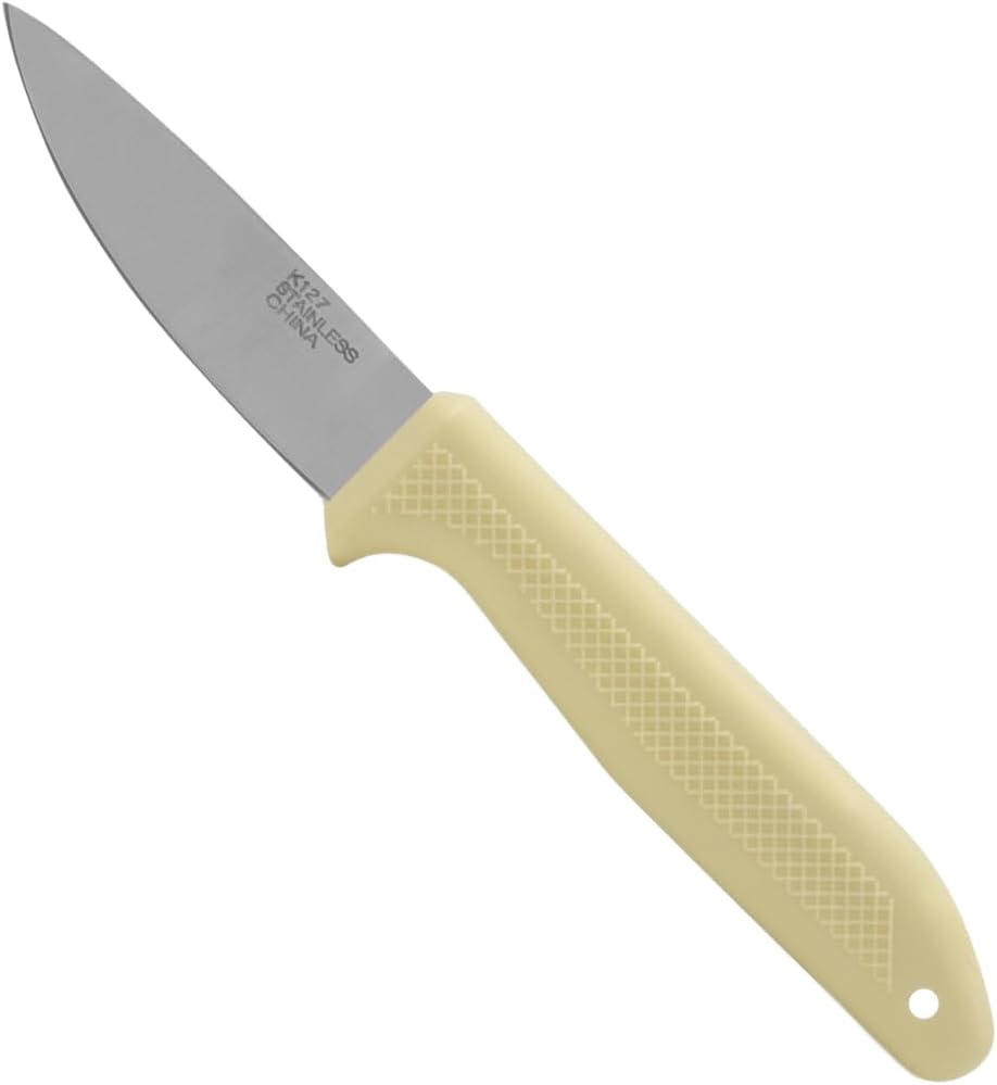 K123 Food Processing Knife, Seed Potato, 3.75-Inch Stainless Steel Blade, Orange