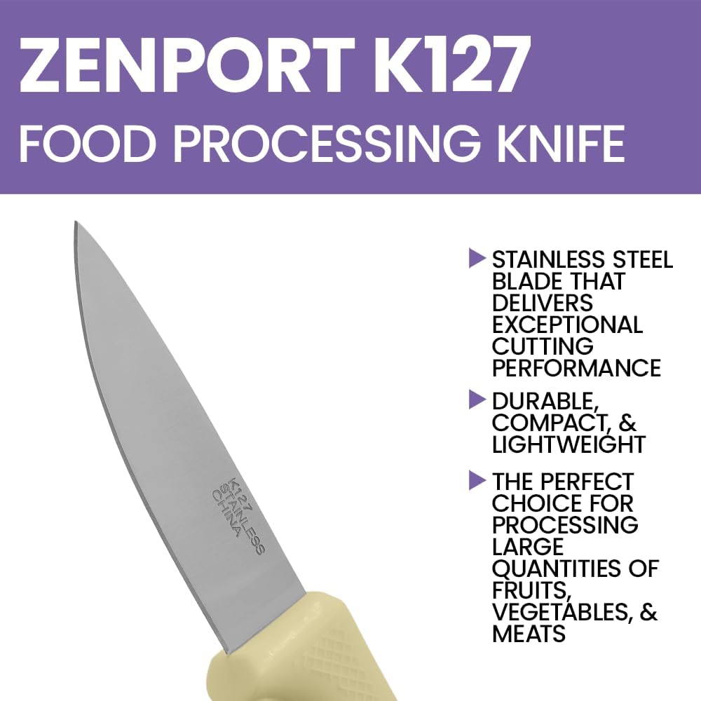 K123 Food Processing Knife, Seed Potato, 3.75-Inch Stainless Steel Blade, Orange