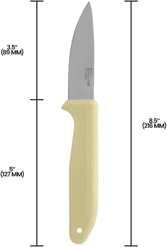 K123 Food Processing Knife, Seed Potato, 3.75-Inch Stainless Steel Blade, Orange