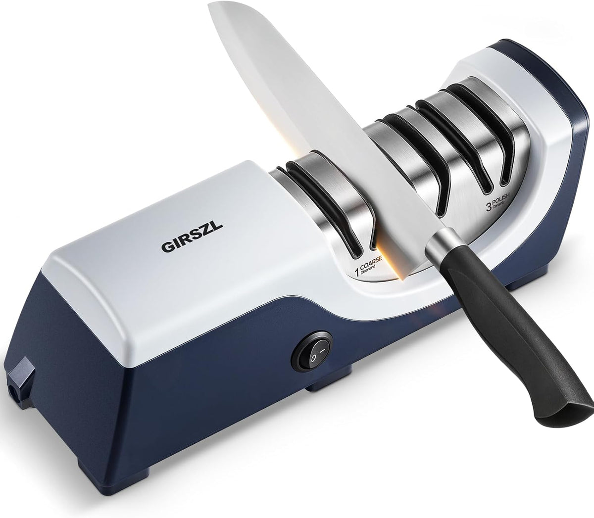 Kitchen Professional Electric Knife Sharpener: 3-Stage 100% Diamond Abrasives Knife Sharpeners with 15° Precision Angle Electric Steel Sharpening Tool to Restore/Polish Chef Knives