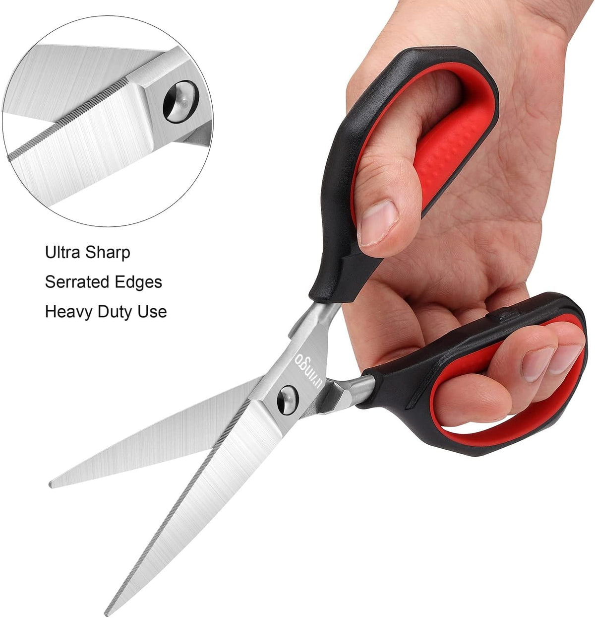9" Sharp Kitchen Scissors for Food Titanium Coated Stainless Steel