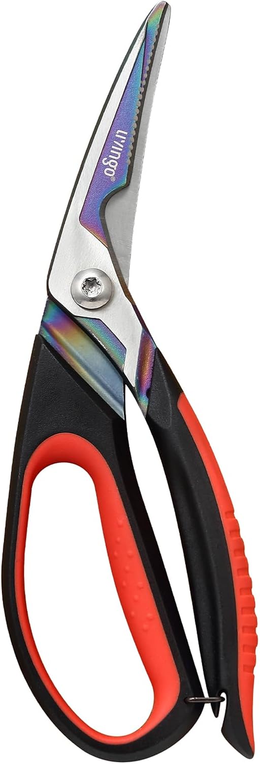 9" Sharp Kitchen Scissors for Food Titanium Coated Stainless Steel