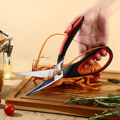9" Sharp Kitchen Scissors for Food Titanium Coated Stainless Steel