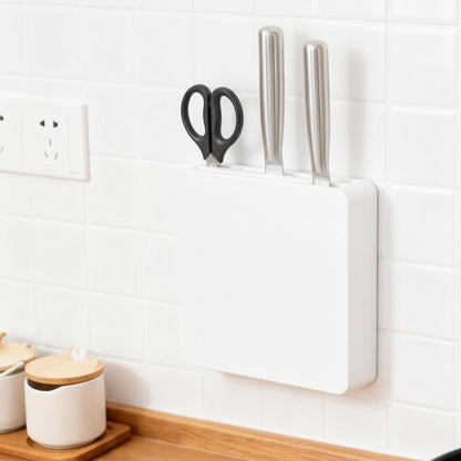 Wall Mounted Knife Block Holder 4 Slot, Self-Adhesive with Screws Under Cabinet Kitchen Knife Storage, No Drill Wall Mount Knife Rack, Knife Blocks Insert, Space Saving Organizer