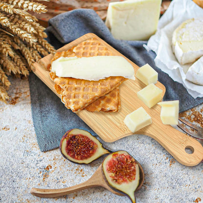 30 Pcs Cutting Boards with Handle 11" x 5" Wood Chopping Board Bulk Charcuterie Wooden Boards Laser Engraving Serving Tray Bulk for DIY Christmas Wedding Housewarming Gift Cooking Decor (Bamboo)