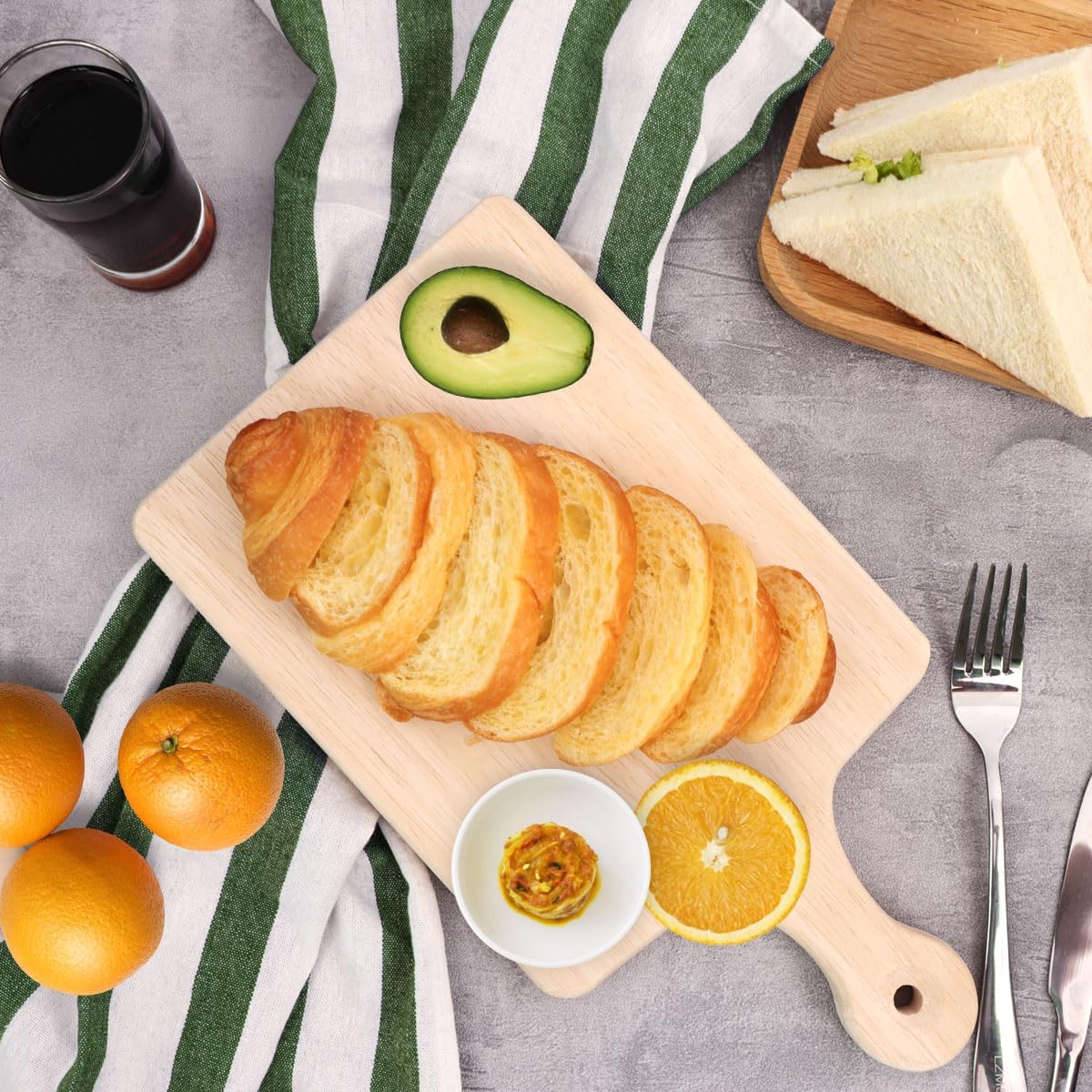 4-Pack 13.5"x 7.5" Wood Serving Boards Set | Unfinished Wood Crafts with Handle | Wooden Cutting Boards Bulk for Charcuterie,Cheese,Meat,Bread,Vegetabes & Fruits