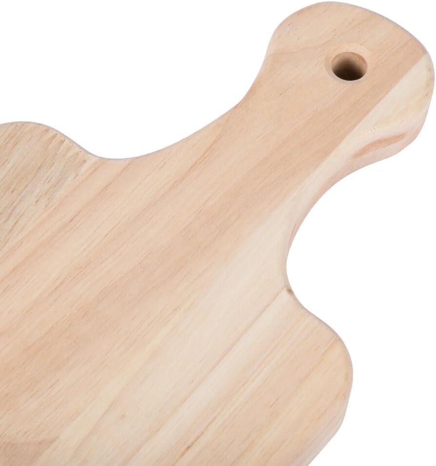 4-Pack 13.5"x 7.5" Wood Serving Boards Set | Unfinished Wood Crafts with Handle | Wooden Cutting Boards Bulk for Charcuterie,Cheese,Meat,Bread,Vegetabes & Fruits