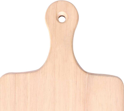 4-Pack 13.5"x 7.5" Wood Serving Boards Set | Unfinished Wood Crafts with Handle | Wooden Cutting Boards Bulk for Charcuterie,Cheese,Meat,Bread,Vegetabes & Fruits