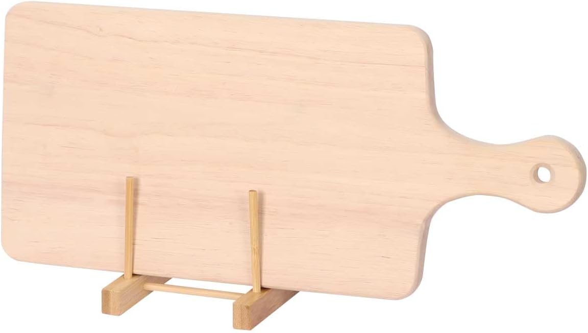 4-Pack 13.5"x 7.5" Wood Serving Boards Set | Unfinished Wood Crafts with Handle | Wooden Cutting Boards Bulk for Charcuterie,Cheese,Meat,Bread,Vegetabes & Fruits