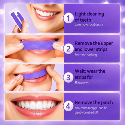 Purple Teeth Whitening Strips - 14 Teeth Whitener Strips (7 Uses)