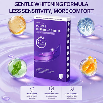 Purple Teeth Whitening Strips - 14 Teeth Whitener Strips (7 Uses)
