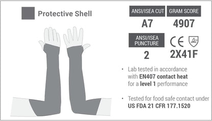 Helix 2041 A7 Cut Resistant 18" Arm Sleeve with Thumb Hole, Lightweight 13-Gauge Knit, Breathable Protection | X-Large
