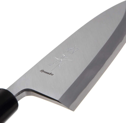 Japanese Sushi Fillet Chef Knife Shiroko(White Steel)-No.2 D-Shape Magnolia Wood Handle, Deba 8.3-inch (210mm)
