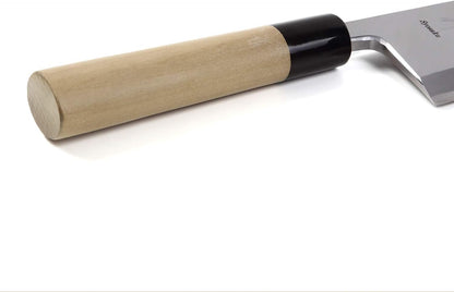 Japanese Sushi Fillet Chef Knife Shiroko(White Steel)-No.2 D-Shape Magnolia Wood Handle, Deba 8.3-inch (210mm)