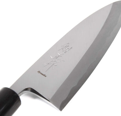 Japanese Sushi Fillet Chef Knife Shiroko(White Steel)-No.2 D-Shape Magnolia Wood Handle, Deba 8.3-inch (210mm)