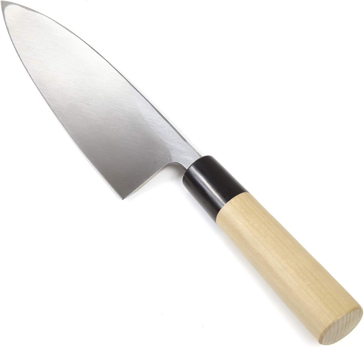 Japanese Sushi Fillet Chef Knife Shiroko(White Steel)-No.2 D-Shape Magnolia Wood Handle, Deba 8.3-inch (210mm)