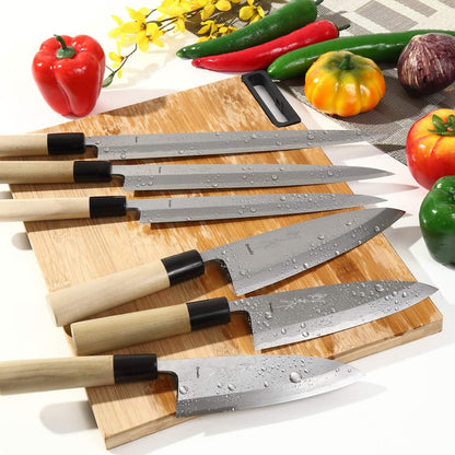 Japanese Sushi Fillet Chef Knife Shiroko(White Steel)-No.2 D-Shape Magnolia Wood Handle, Deba 8.3-inch (210mm)