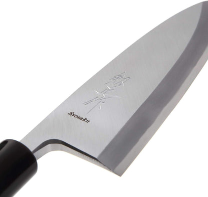 Japanese Sushi Fillet Chef Knife Shiroko(White Steel)-No.2 D-Shape Magnolia Wood Handle, Deba 8.3-inch (210mm)