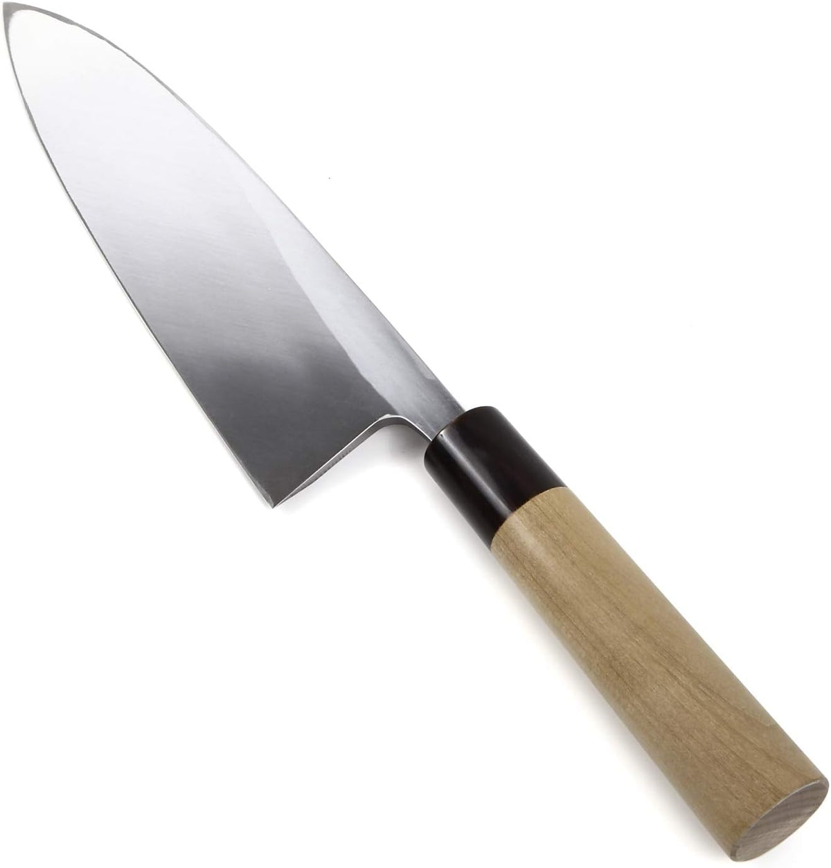 Japanese Sushi Fillet Chef Knife Shiroko(White Steel)-No.2 D-Shape Magnolia Wood Handle, Deba 8.3-inch (210mm)
