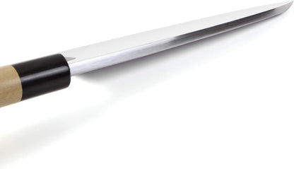 Japanese Sushi Fillet Chef Knife Shiroko(White Steel)-No.2 D-Shape Magnolia Wood Handle, Deba 8.3-inch (210mm)