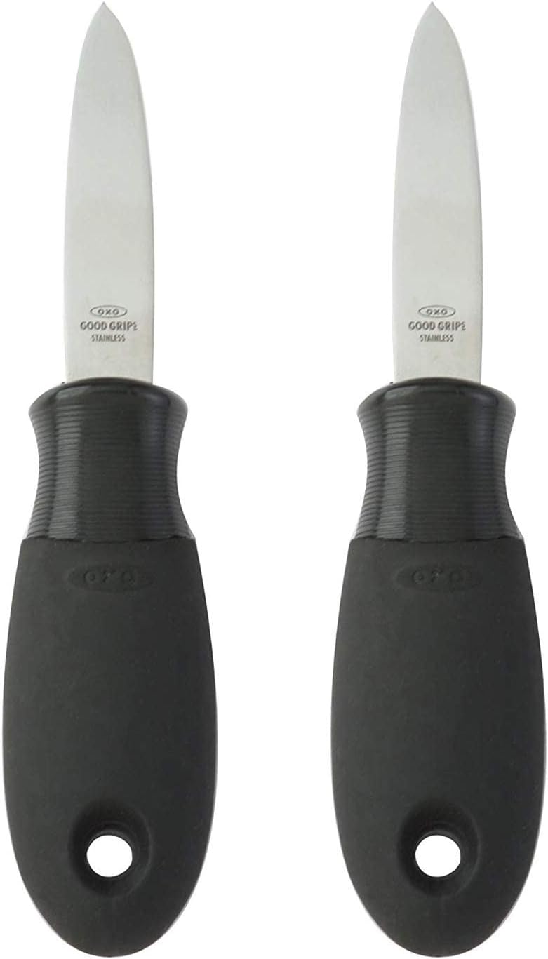 Good Grips Oyster Knife with Non Slip Handle, Black/Silver (2 Pack)