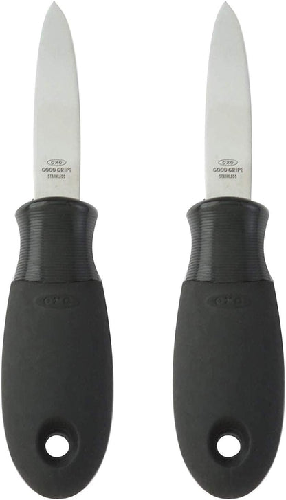 Good Grips Oyster Knife with Non Slip Handle, Black/Silver (2 Pack)
