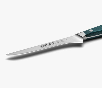 Forged Boning Knife in Nitrum Stainless Steel, Professional 6 Inch Butcher Knife for Removing Meat from Bones, Ergonomic Blue Handle, Brooklyn Series