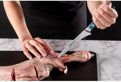 Forged Boning Knife in Nitrum Stainless Steel, Professional 6 Inch Butcher Knife for Removing Meat from Bones, Ergonomic Blue Handle, Brooklyn Series