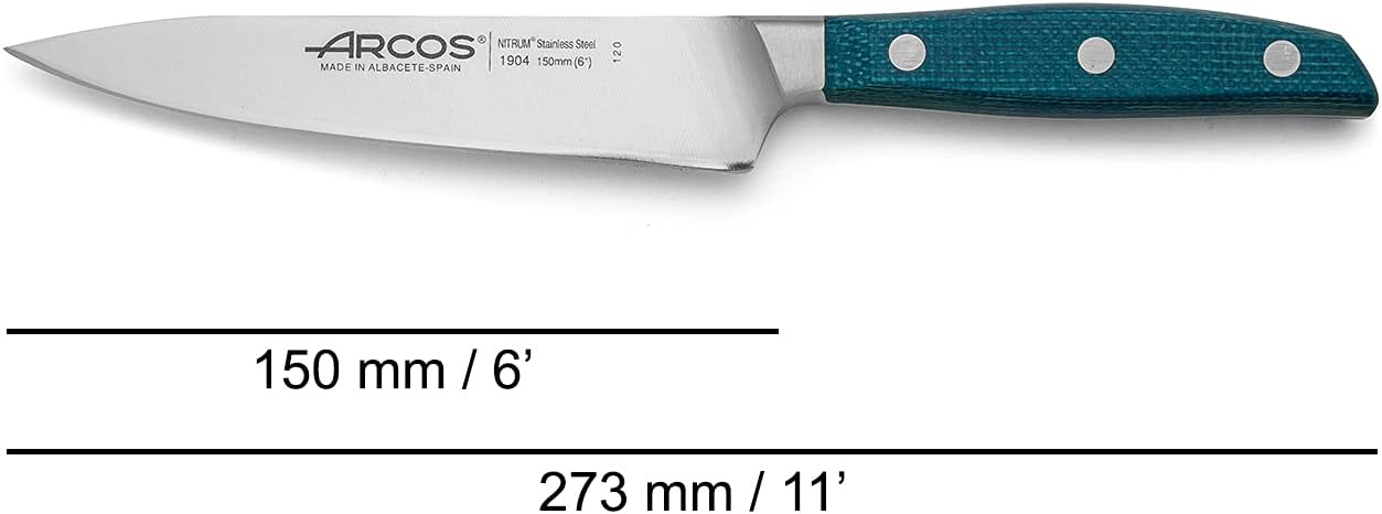 Forged Boning Knife in Nitrum Stainless Steel, Professional 6 Inch Butcher Knife for Removing Meat from Bones, Ergonomic Blue Handle, Brooklyn Series