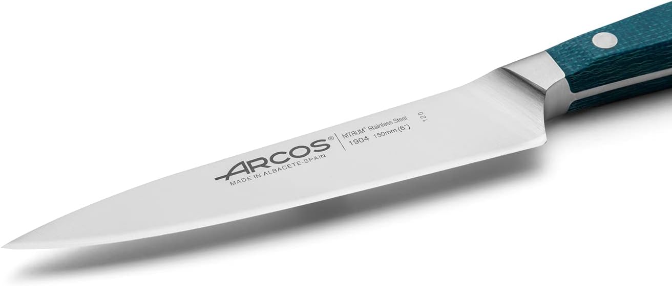 Forged Boning Knife in Nitrum Stainless Steel, Professional 6 Inch Butcher Knife for Removing Meat from Bones, Ergonomic Blue Handle, Brooklyn Series