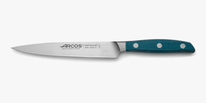 Forged Boning Knife in Nitrum Stainless Steel, Professional 6 Inch Butcher Knife for Removing Meat from Bones, Ergonomic Blue Handle, Brooklyn Series